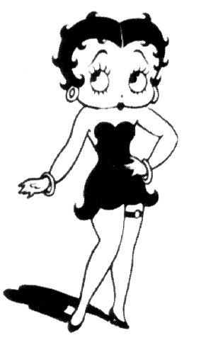 coloriage betty boop en robe noire